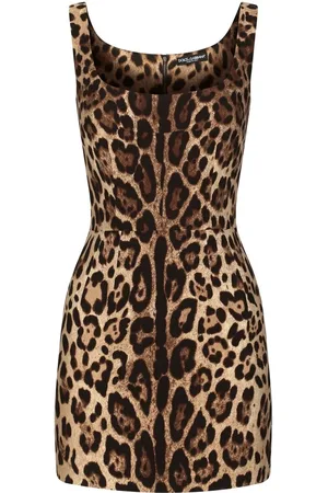 Dolce & Gabbana Vestido corto con estampado de leopardo
