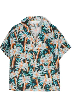 Palm Angels Camisa bowling con motivo de palmeras