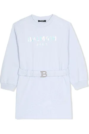 Balmain Vestido con logo estampado y cinturón