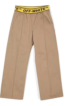 OFF-WHITE Pantalones rectos con logo en la pretina