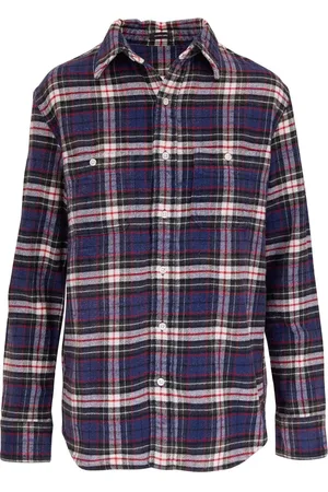 R13 Camisa con botones y cuadros estampados