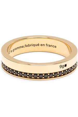 Le Gramme Anillo en oro amarillo de 18kt con diamantes negros
