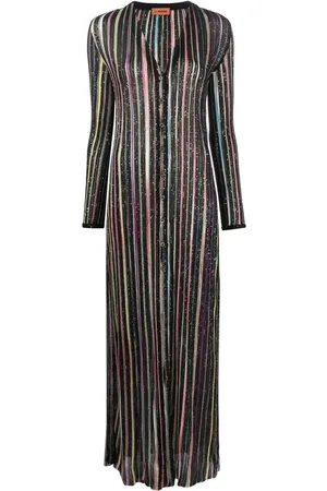 Missoni Vestido a rayas con cuello en V
