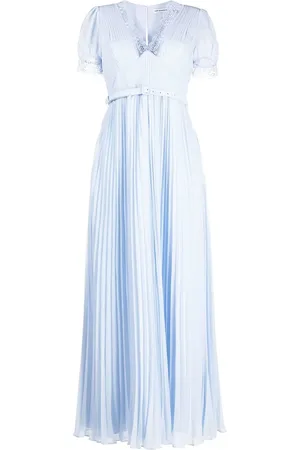 Self-Portrait Vestido midi con detalle de encaje bordado