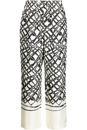 Rohe Pantalones anchos con motivo de rombos