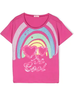 Billieblush Playera con motivo de arcoíris y lentejuelas