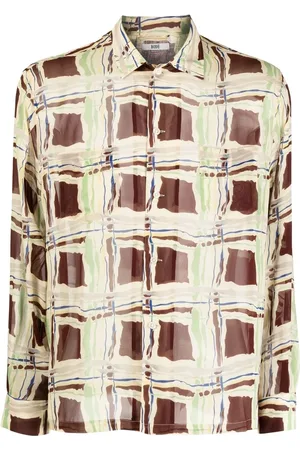BODE Camisa de seda con estampado gráfico