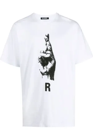 RAF SIMONS Playera con estampado de seña de mano