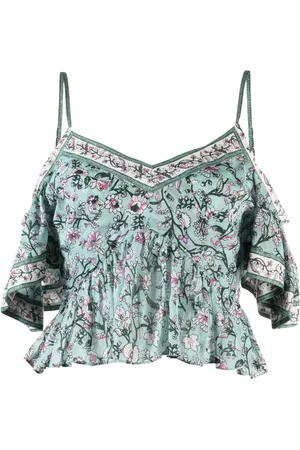 Marant Etoile Top Garuva con hombros descubiertos y estampado floral