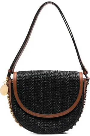 Stella McCartney Bolsa de hombro con tejido de rafia