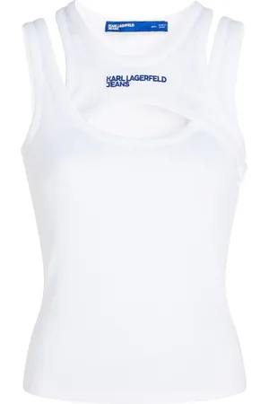 Karl Lagerfeld Top tejido de canalé a capas