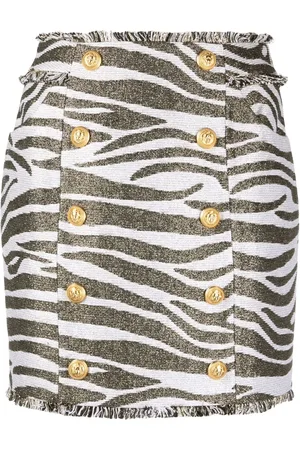 Balmain Falda corta con estampado de cebra