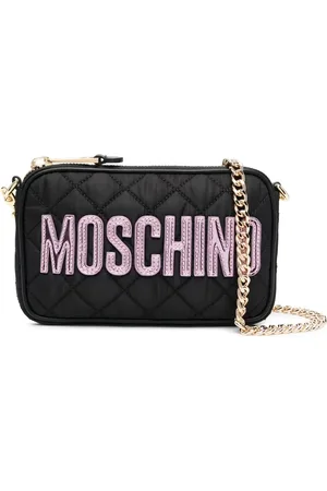 Moschino Bolsa de hombro capitonada con parche del logo
