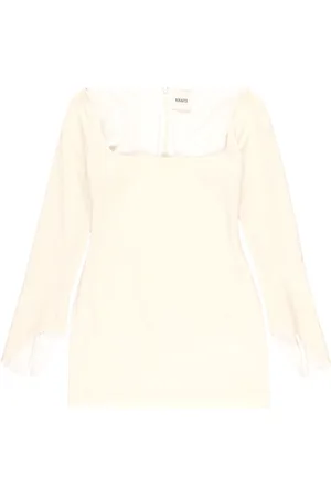 Khaite Vestido Tate con cuello cuadrado
