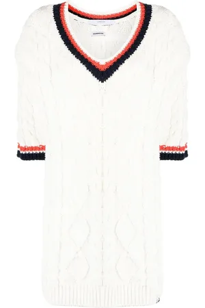 pushBUTTON Top en tejido de ochos con mangas tres cuartos