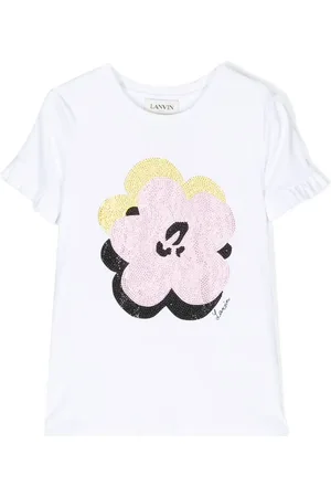 Lanvin Playera con estampado floral y lentejuelas