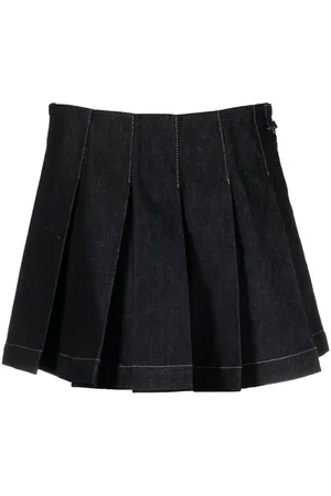 REMAIN Falda corta de mezclilla con pliegues