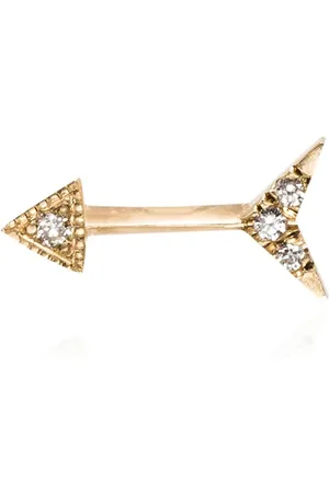 Lizzie Mandler Arete con motivo de flecha mini en oro amarillo de 18kt con diamante