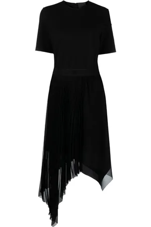 Givenchy Vestido midi asimétrico con diseño plisado