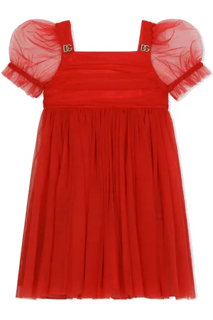 Dolce & Gabbana Vestido de tul con mangas farol