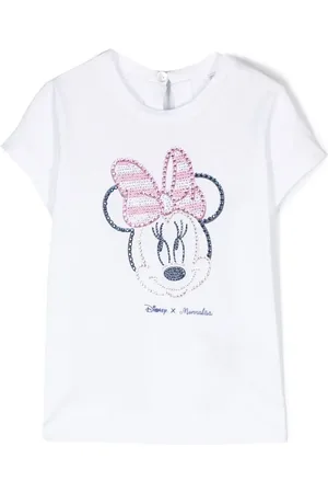 MONNALISA Playera con estampado Minnie-Mouse y detalles de strass