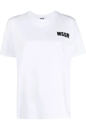 Msgm Playera con logo estampado y cuello redondo