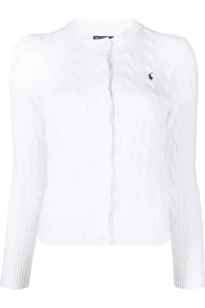 Ralph Lauren Cárdigan en tejido de ochos con logo bordado