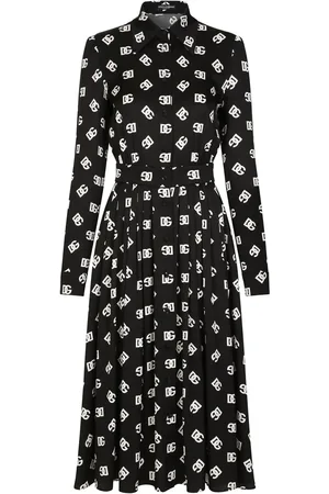 Dolce & Gabbana Vestido midi con logo y cinturón