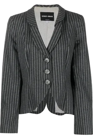 Giorgio Armani Blazer con motivo de rayas diplomáticas y solapa de muesca 1990