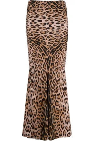 Roberto Cavalli Camisa larga con estampado de leopardo
