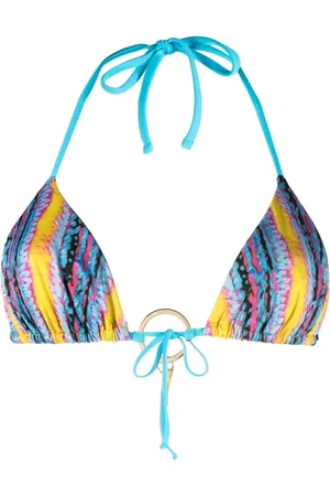 Roberto Cavalli Top de bikini con dije del logo
