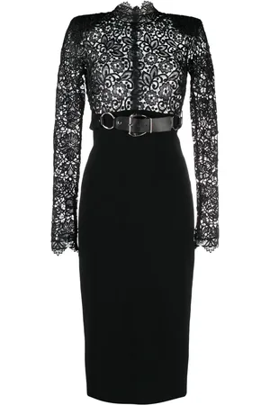 Roberto Cavalli Vestido con paneles de encaje