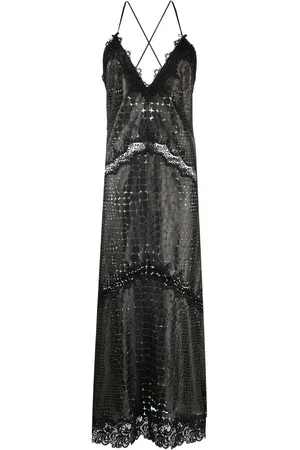 Roberto Cavalli Slip dress con efecto de piel de cocodrilo