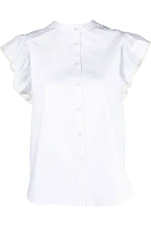 Twin-Set Blusa con ribete de perla
