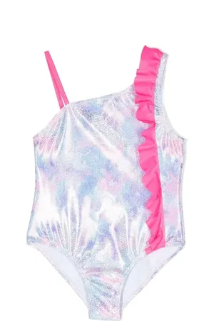 Billieblush Traje de baño con detalle de volantes y glitter