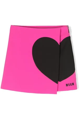 Msgm Falda corta con corazón estampado