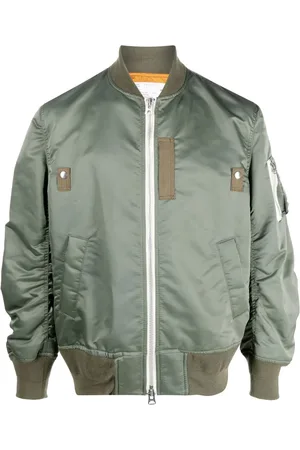 SACAI Chamarra bomber con cuello estilo béisbol