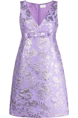 P.A.R.O.S.H. Vestido con motivo floral en jacquard metalizado