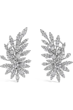 Leo Pizzo Aretes Flame en oro blanco de 18kt con diamantes