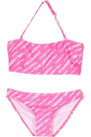 Karl Lagerfeld Bikini con cuello halter y logo estampado