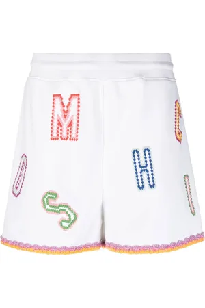 Moschino Shorts con logo bordado y ribete de encaje