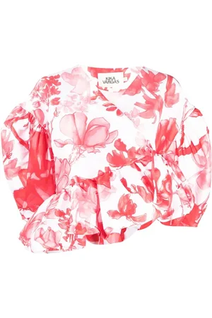 Kika Vargas Top con mangas farol y estampado floral
