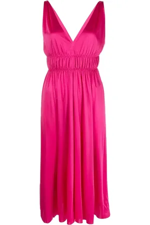 P.A.R.O.S.H. Vestido con pliegues y cuello en V