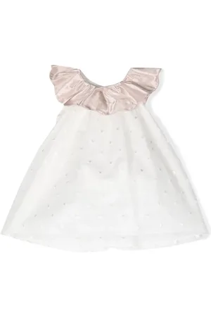 LA STUPENDERIA Vestido bordado y volantes en el cuello