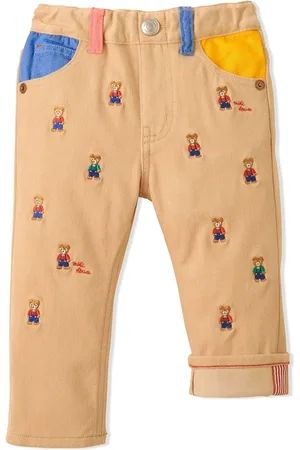Miki House Pantalones rectos con motivo bordado
