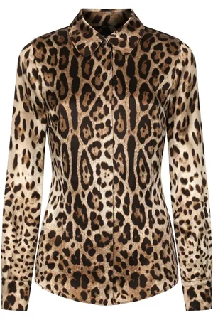 Dolce & Gabbana Camisa de seda con estampado de leopardo