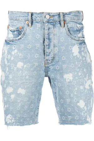 Purple Brand Shorts de mezclilla con monograma en jacquard