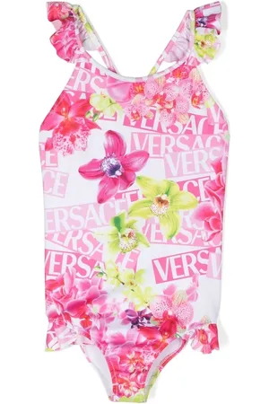 VERSACE Traje de baño con logo estampado