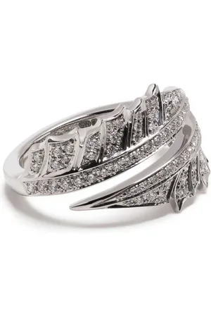 STEPHEN WEBSTER Anillo Magnipheasant Split en oro blanco de 18kt con diamantes
