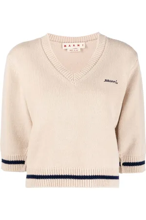 Marni Suéter con logo bordado y cuello en V